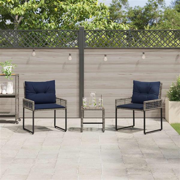 Grote foto vidaxl buitenmeubelset met kussen staal tuin en terras tuinmeubelen