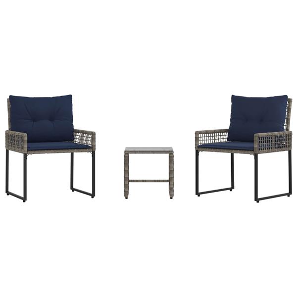 Grote foto vidaxl buitenmeubelset met kussen staal tuin en terras tuinmeubelen