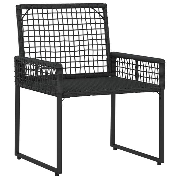 Grote foto vidaxl buitenmeubelset met kussen 5 pcs zwart en wit tuin en terras tuinmeubelen