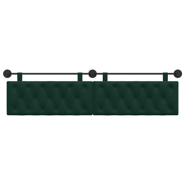 Grote foto vidaxl hangend hoofdeinde donkergroen 210 x 55 x 7 cm fluweel antiek en kunst stoelen en banken