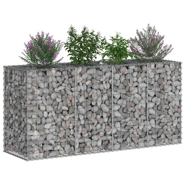 Grote foto vidaxl gabion verhoogd bed zilver 170 x 50 x 80 cm tuin en terras hekken en schuttingen