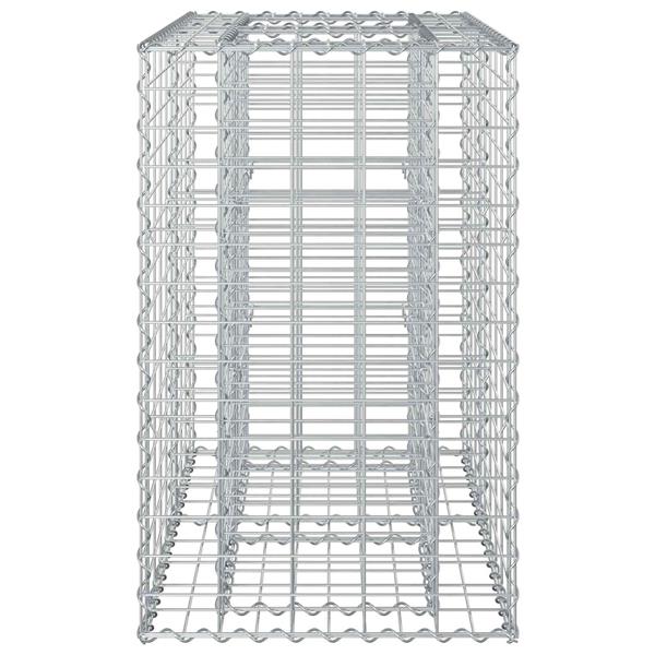 Grote foto vidaxl gabion verhoogd bed zilver 90 x 50 x 80 cm gegalvaniseerd staal tuin en terras hekken en schuttingen