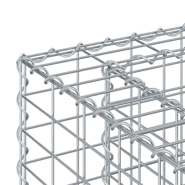 Grote foto vidaxl gabion verhoogd bed zilver 50 x 50 x 80 cm gegalvaniseerd staal tuin en terras hekken en schuttingen