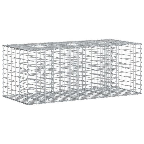 Grote foto vidaxl gabion verhoogd bed zilver 140 x 60 x 55 cm tuin en terras hekken en schuttingen