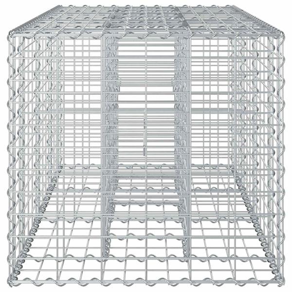 Grote foto vidaxl gabion verhoogd bed zilver 140 x 60 x 55 cm tuin en terras hekken en schuttingen