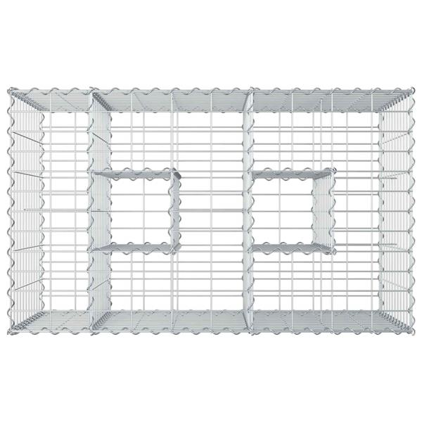 Grote foto vidaxl gabion verhoogd bed zilver 100 x 60 x 55 cm tuin en terras hekken en schuttingen