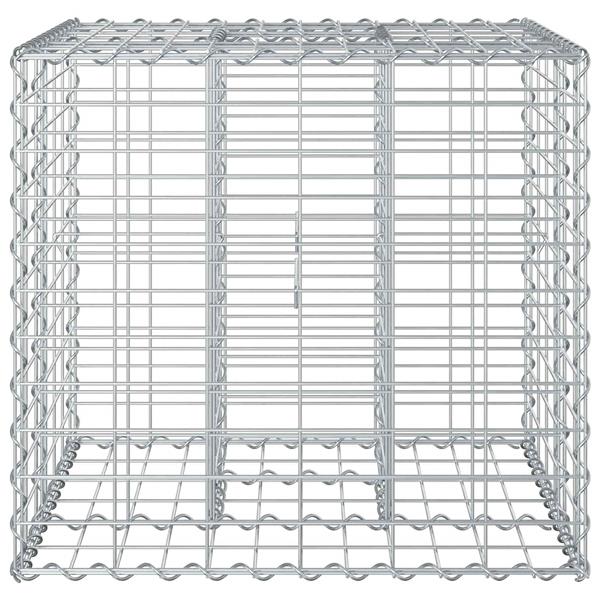 Grote foto vidaxl gabion verhoogd bed zilver 60 x 60 x 55 cm gegalvaniseerd staal tuin en terras hekken en schuttingen
