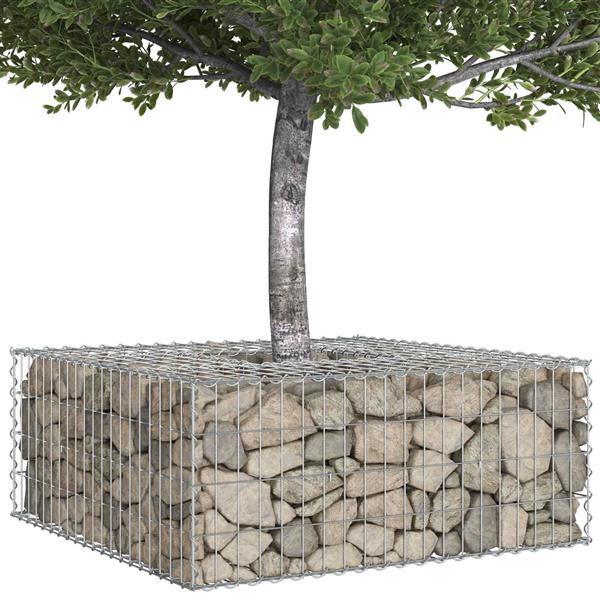 Grote foto vidaxl gabion verhoogd bed zilver 100 x 100 x 40 cm tuin en terras hekken en schuttingen