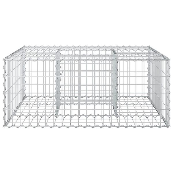 Grote foto vidaxl gabion verhoogd bed zilver 100 x 100 x 40 cm tuin en terras hekken en schuttingen