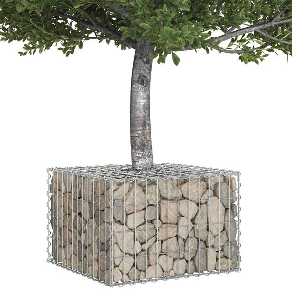 Grote foto vidaxl gabion verhoogd bed zilver 60 x 60 x 40 cm gegalvaniseerd staal tuin en terras hekken en schuttingen