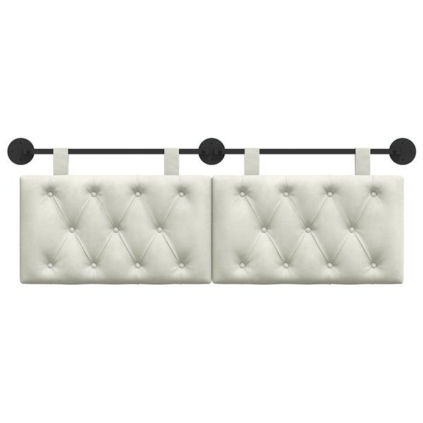 Grote foto vidaxl hangend hoofdeinde wandgemonteerd cr me 130 x 55 x 7 cm fluweel antiek en kunst stoelen en banken