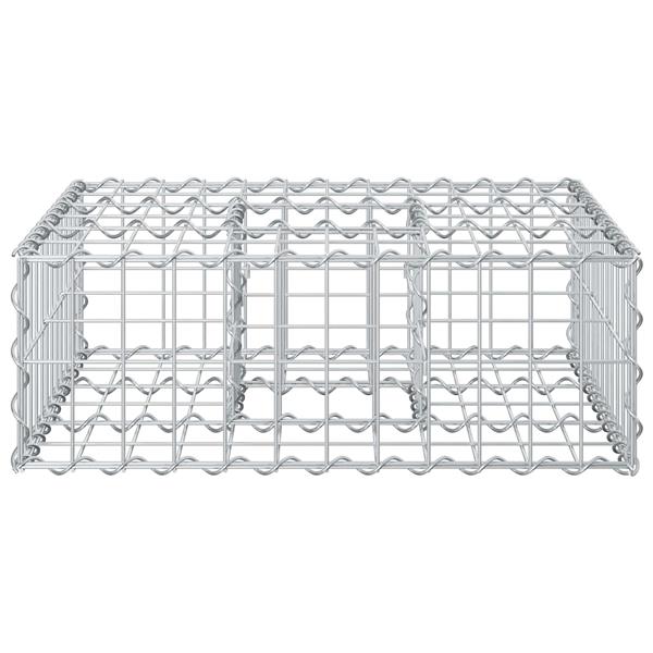 Grote foto vidaxl gabion verhoogd bed zilver 60 x 60 x 20 cm gegalvaniseerd staal tuin en terras hekken en schuttingen