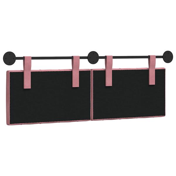 Grote foto vidaxl hangend hoofdeinde wandgemonteerd roze 130 x 55 x 7 cm fluweel antiek en kunst stoelen en banken