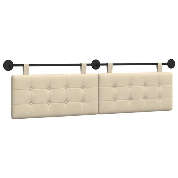 Grote foto vidaxl hangend hoofdeinde wandgemonteerd cr me 190 x 55 x 5 cm stof antiek en kunst stoelen en banken