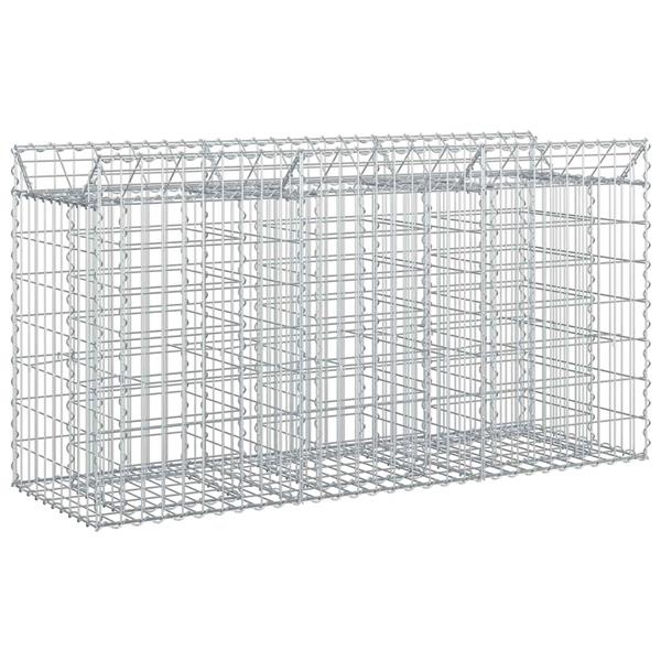 Grote foto vidaxl gabion verhoogd bed zilver 150 x 50 x 80 cm tuin en terras hekken en schuttingen