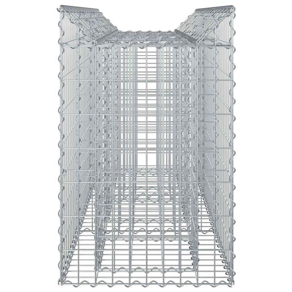 Grote foto vidaxl gabion verhoogd bed zilver 150 x 50 x 80 cm tuin en terras hekken en schuttingen