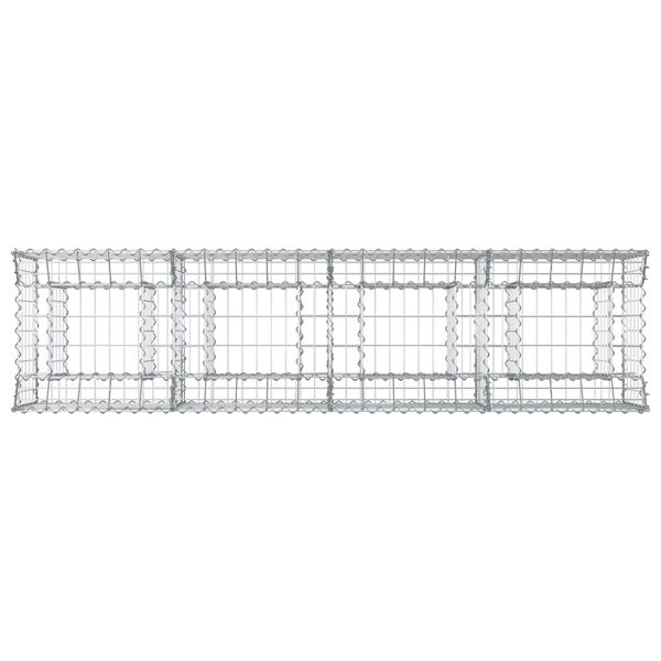 Grote foto vidaxl gabion verhoogd bed zilver 200 x 50 x 60 cm tuin en terras hekken en schuttingen
