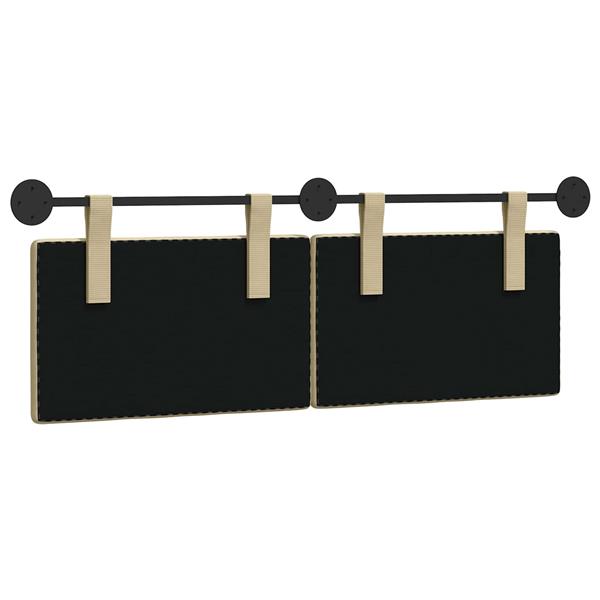 Grote foto vidaxl hangend hoofdeinde lichtgroen grijs 150 x 55 x 5 cm katoen stof antiek en kunst stoelen en banken