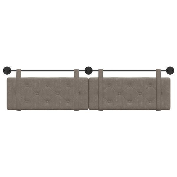 Grote foto vidaxl hangend hoofdeinde grijs 210 x 55 x 5 cm antiek pu antiek en kunst stoelen en banken