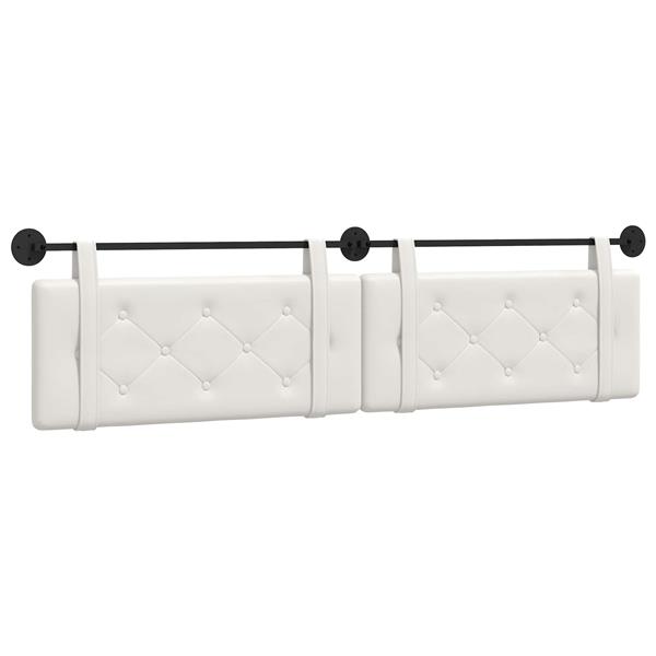 Grote foto vidaxl hangend hoofdeinde wandgemonteerd wit 210 x 55 x 5 cm nep leer antiek en kunst stoelen en banken