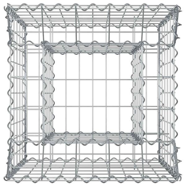 Grote foto vidaxl gabion verhoogd bed zilver 50 x 50 x 60 cm gegalvaniseerd staal tuin en terras hekken en schuttingen
