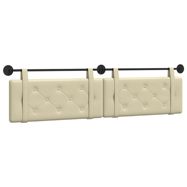 Grote foto vidaxl hangend hoofdeinde cr me 210 x 55 x 5 cm nep leer antiek en kunst stoelen en banken