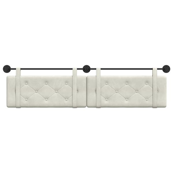 Grote foto vidaxl hangend hoofdeinde wandgemonteerd cr me 210 x 55 x 5 cm fluweel antiek en kunst stoelen en banken