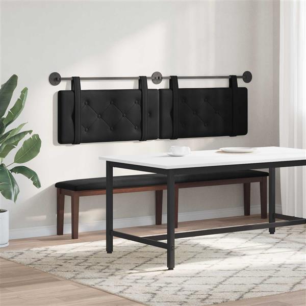 Grote foto vidaxl hangend hoofdeinde wandgemonteerd zwart 190 x 55 x 5 cm fluweel antiek en kunst stoelen en banken