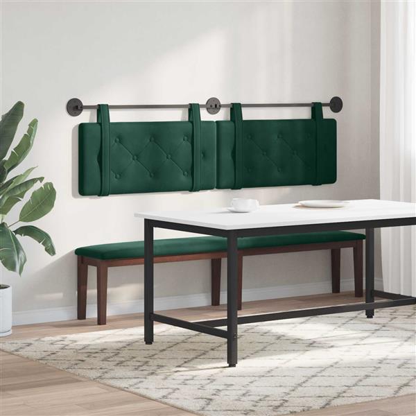 Grote foto vidaxl hangend hoofdeinde donkergroen 190 x 55 x 5 cm fluweel antiek en kunst stoelen en banken