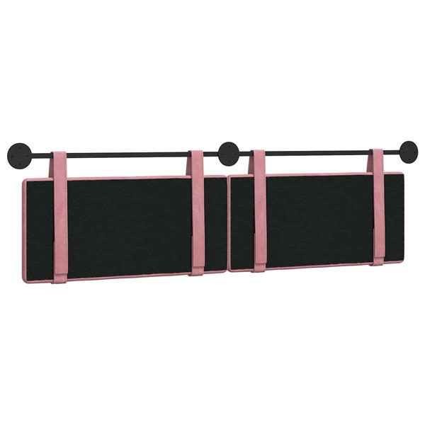 Grote foto vidaxl hangend hoofdeinde wandgemonteerd roze 170 x 55 x 5 cm fluweel antiek en kunst stoelen en banken