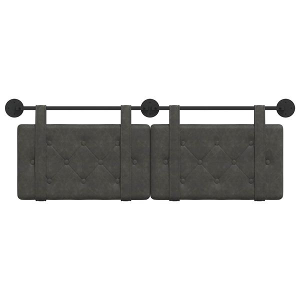 Grote foto vidaxl hangend hoofdeinde zwart 150 x 55 x 5 cm antiek pu antiek en kunst stoelen en banken