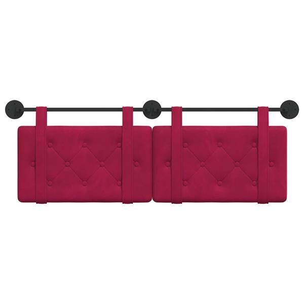 Grote foto vidaxl hangend hoofdeinde wijnrood 150 x 55 x 5 cm fluweel antiek en kunst stoelen en banken
