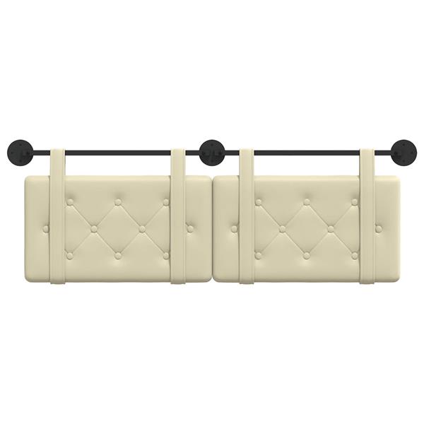 Grote foto vidaxl hangend hoofdeinde cr me 130 x 55 x 5 cm nep leer antiek en kunst stoelen en banken