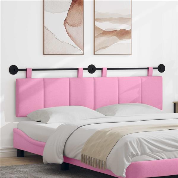 Grote foto vidaxl hangend hoofdeinde wandgemonteerd roze 170 x 55 x 5 cm stof antiek en kunst stoelen en banken