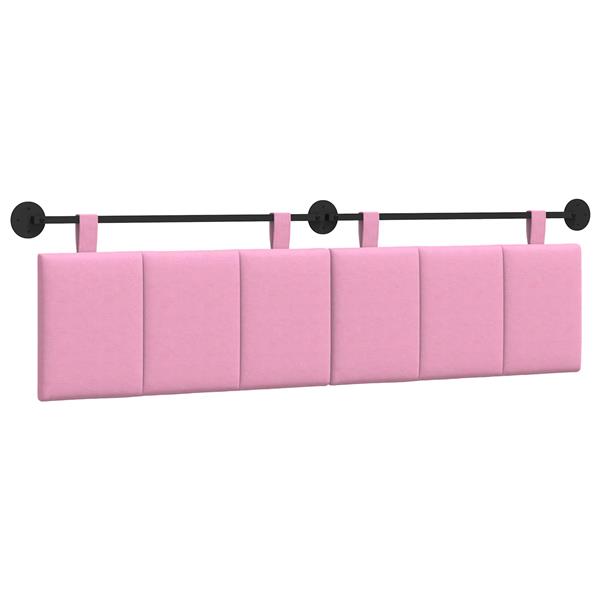 Grote foto vidaxl hangend hoofdeinde wandgemonteerd roze 170 x 55 x 5 cm stof antiek en kunst stoelen en banken