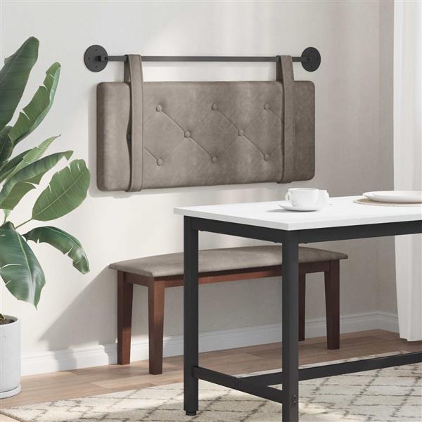 Grote foto vidaxl hangend hoofdeinde wandgemonteerd grijs 100 cm antiek pu antiek en kunst stoelen en banken