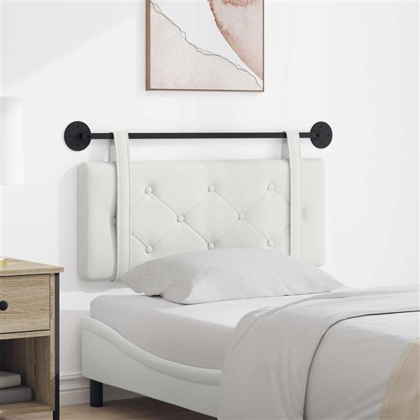 Grote foto vidaxl hangend hoofdeinde wandgemonteerd wit 110 x 55 x 5 cm nep leer antiek en kunst stoelen en banken