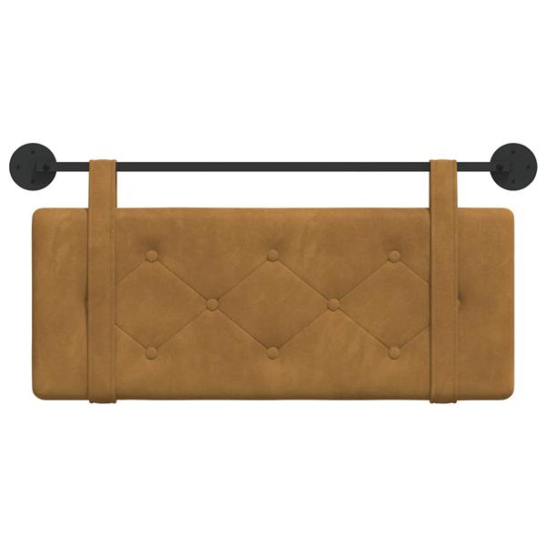 Grote foto vidaxl hangend hoofdeinde wandgemonteerd bruin 110 x 55 x 5 cm fluweel antiek en kunst stoelen en banken