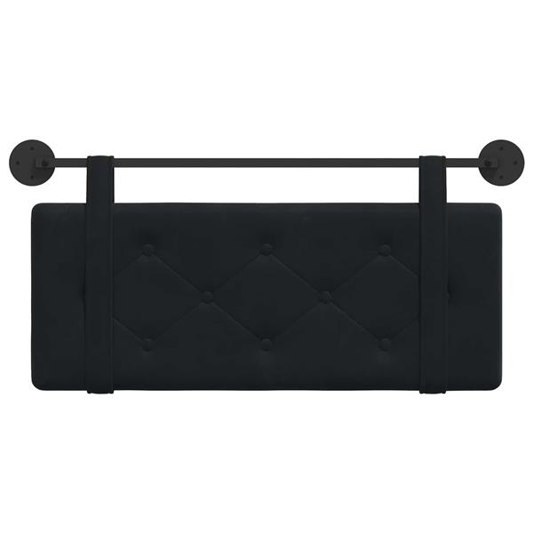 Grote foto vidaxl hangend hoofdeinde wandgemonteerd zwart 110 x 55 x 5 cm fluweel antiek en kunst stoelen en banken