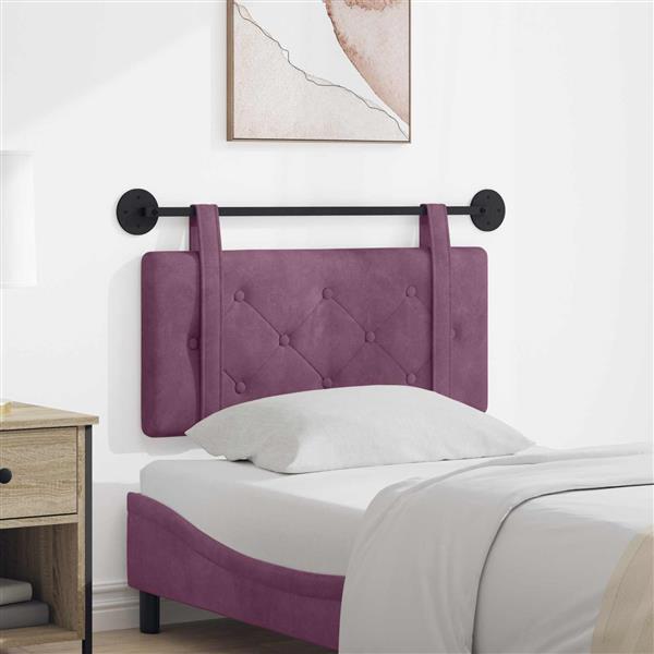 Grote foto vidaxl hangend hoofdeinde wandgemonteerd paars 100 x 55 x 5 cm fluweel antiek en kunst stoelen en banken