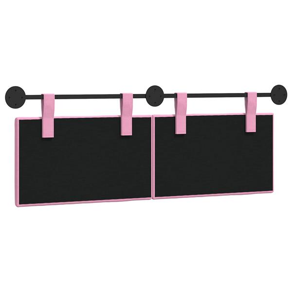 Grote foto vidaxl hangend hoofdeinde wandgemonteerd roze 150 x 55 x 5 cm stof antiek en kunst stoelen en banken