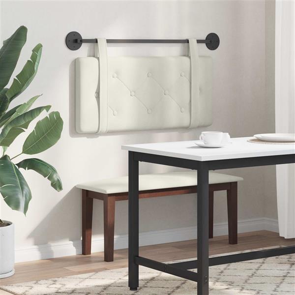 Grote foto vidaxl hangend hoofdeinde wandgemonteerd cr me 100 x 55 x 5 cm fluweel antiek en kunst stoelen en banken