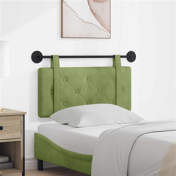 Grote foto vidaxl hangend hoofdeinde lichtgroen 100 x 55 x 5 cm fluweel antiek en kunst stoelen en banken