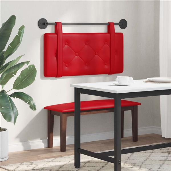 Grote foto vidaxl hangend hoofdeinde wandgemonteerd rood 80 cm nep leer antiek en kunst stoelen en banken