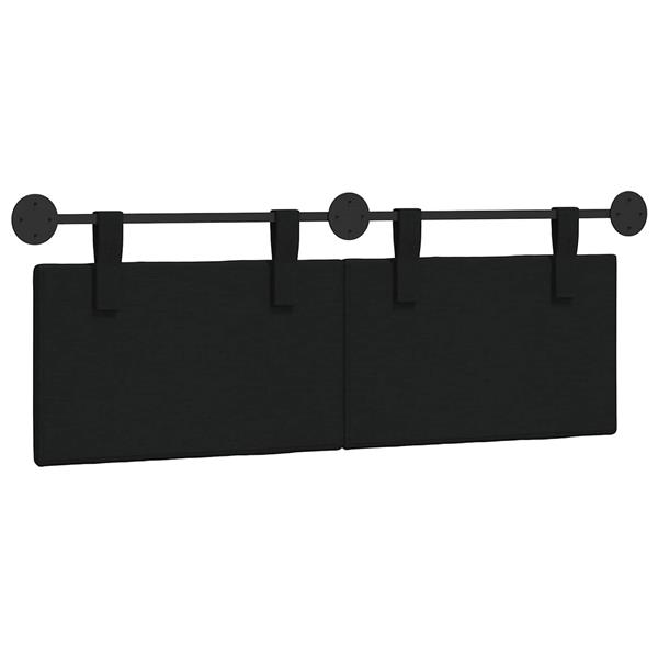 Grote foto vidaxl hangend hoofdeinde wandgemonteerd zwart 150 x 55 x 5 cm stof antiek en kunst stoelen en banken