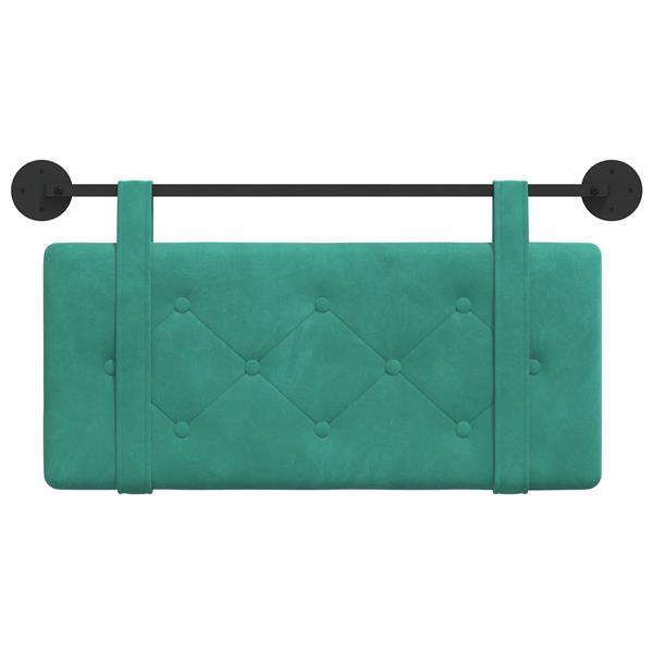Grote foto vidaxl hangend hoofdeinde turquoise 90 x 55 x 5 cm fluweel antiek en kunst stoelen en banken