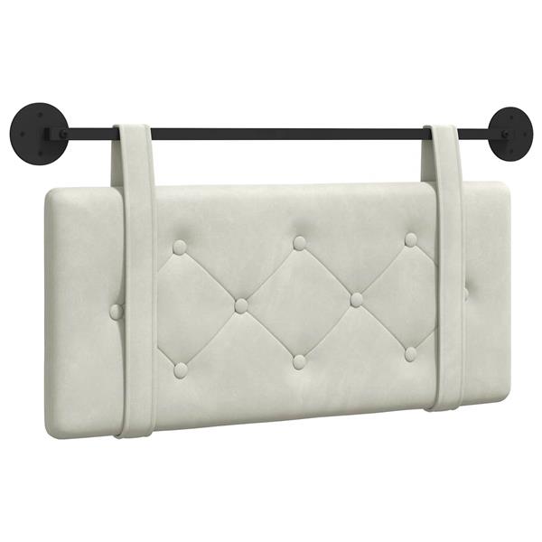 Grote foto vidaxl hangend hoofdeinde wandgemonteerd cr me 90 x 55 x 5 cm fluweel antiek en kunst stoelen en banken
