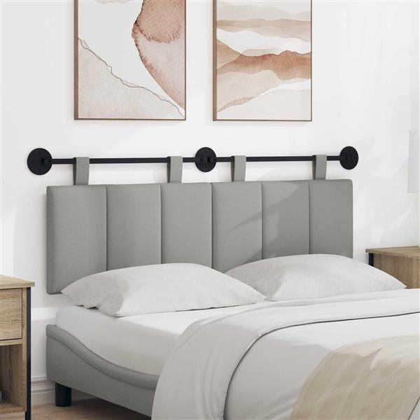 Grote foto vidaxl hangend hoofdeinde gestreept wolkengrijs 150 x 55 x 5 cm stof antiek en kunst stoelen en banken