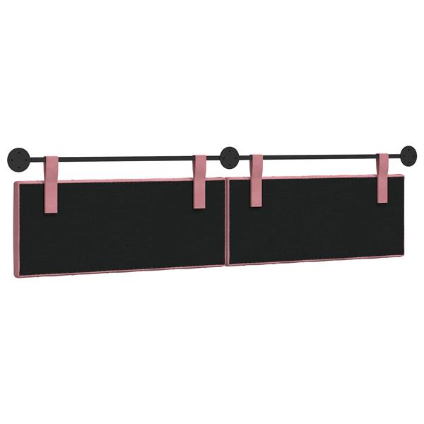 Grote foto vidaxl hangend hoofdeinde wandgemonteerd roze 210 x 55 x 7 cm fluweel antiek en kunst stoelen en banken