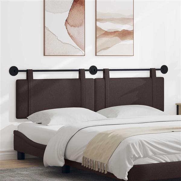 Grote foto vidaxl hangend hoofdeinde effen donkerbruin 190 x 55 x 5 cm stof antiek en kunst stoelen en banken